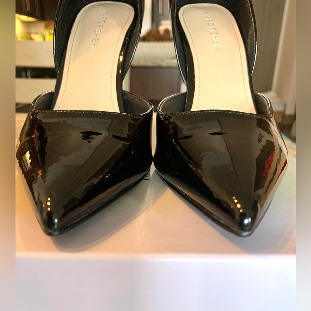 Elegant Like-New Marc Fisher Black Patent D’Orsay Stiletto Heels. Size 8.5 - Picture 7 of 7